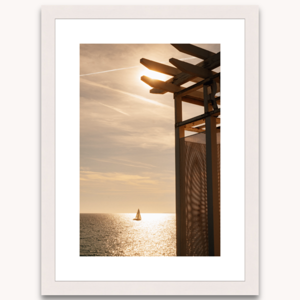 Photography titled "Sundrift" in a white wooden frame, by photographer Ylenia Cuéllar